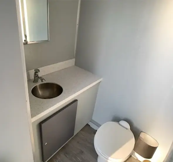 4 Stall Restroom Trailer Interior