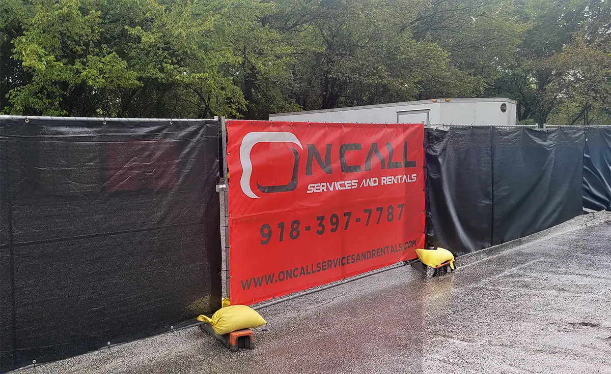 Temporary Fencing Rentals With Wind Screens