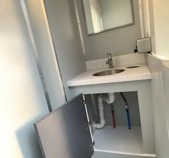 4 Stall Restroom Trailer Interior 2