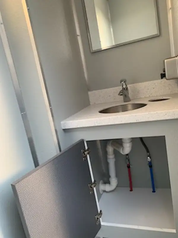 4 Stall Restroom Trailer Interior Sink