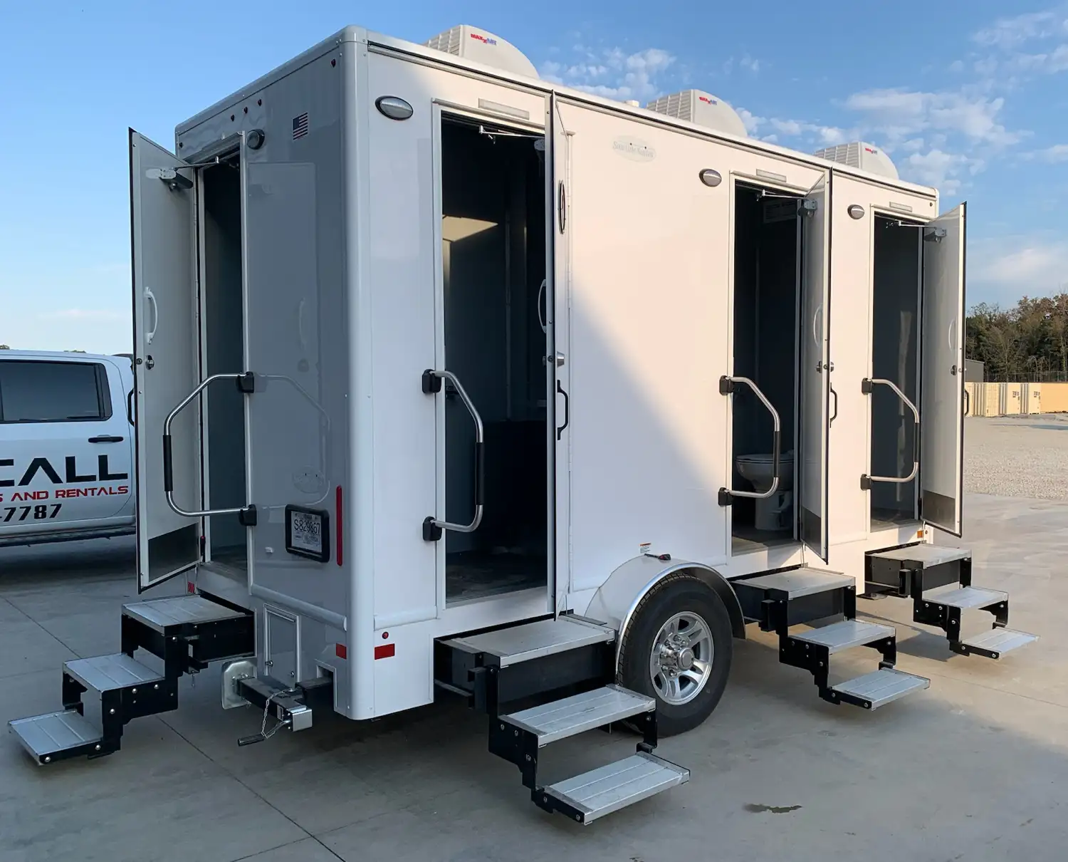 4 Stall Restroom Trailer Rental